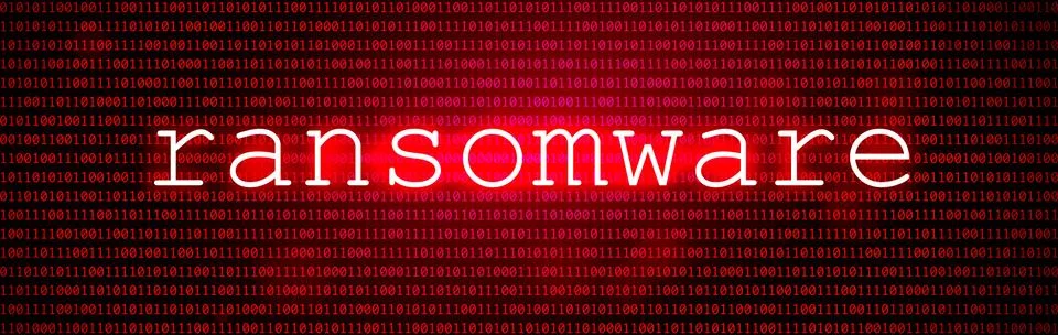 Red BG with Code. Cyber Attack and Ransomware Stock Illustration