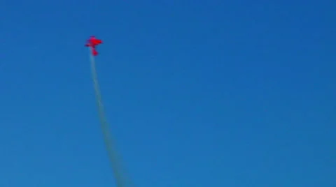 Red bi-Plane Fleet Week  Stock Footage 38879641