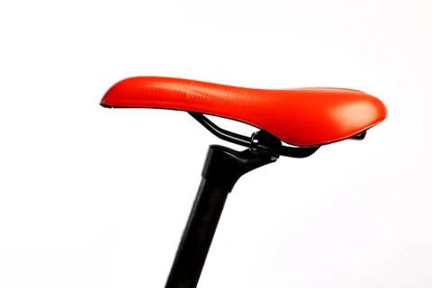 Red bicycle saddle Stock Photos