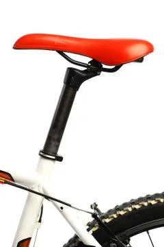 Red bicycle saddle Stock Photos