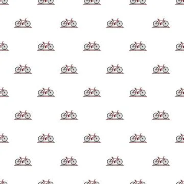 Red bicycle seamless pattern for transport backgrounds Stock Illustration