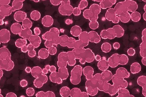 Red big amount of bio monadiforms digital drawn backdrop Stock Illustration