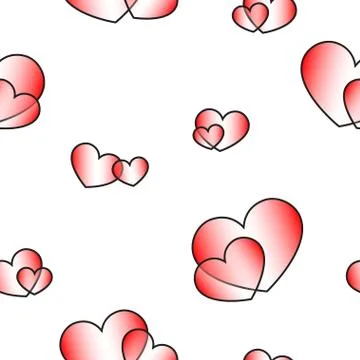 Red big and small hearts Illustrazione stock