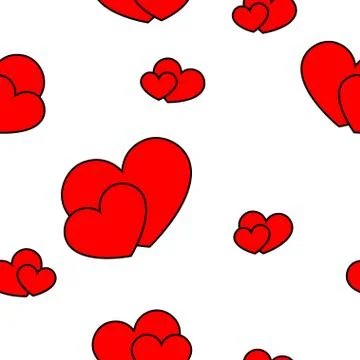 Red big and small hearts Stock Illustration