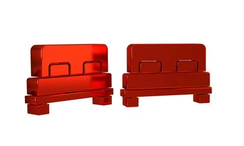 Red Big bed for two or one person icon isolated on transparent background. Illustrazione stock