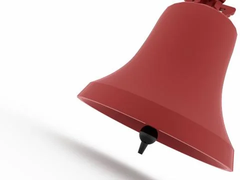 Red big bell on white background Stock Illustration