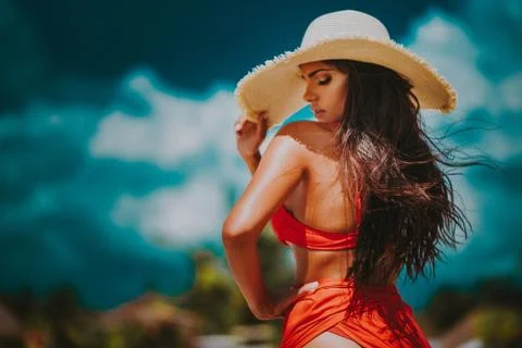 Red bikini Stock Photos