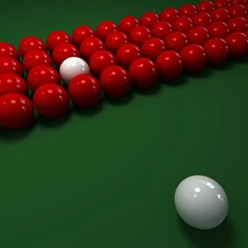 Red billiard balls composition Stock Illustration