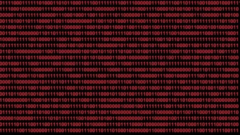 Red Binary code on black background. 4k video Stock Footage 142452679