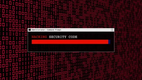 Red Binary Code Hacking Network Access Abstract Background Concept Stock Footage 231332287