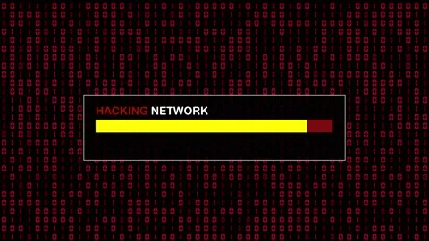 Red Binary Code Hacking Network Access Abstract Background Concept Stock Footage 231332351