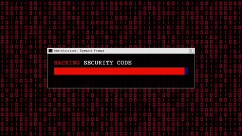 Red Binary Code Hacking Network Access Abstract Background Concept Stock Footage 231332376