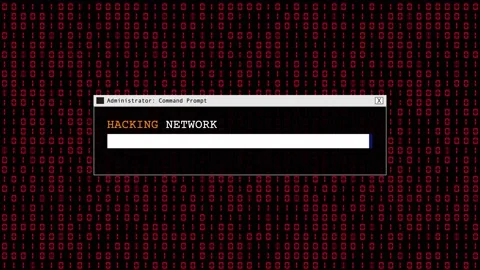 Red Binary Code Hacking Network Access Abstract Background Concept Stock Footage 231332380
