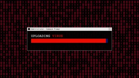 Red Binary Code Hacking Network Access Abstract Background Concept Stock Footage 231332384
