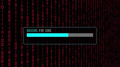 Red Binary Code Hacking Network Access Abstract Background Concept Stock Footage 231332399