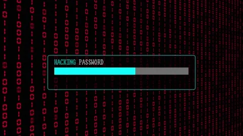 Red Binary Code Hacking Network Access Abstract Background Concept Stock Footage 231332400