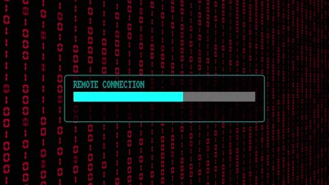 Red Binary Code Hacking Network Access Abstract Background Concept Stock Footage 231332427