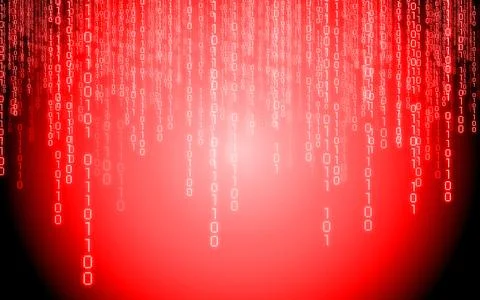 Red binary code - matrix style background Stock Illustration