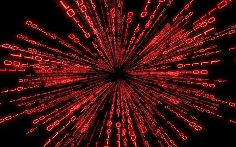 Red binary code - matrix style background Stock Illustration