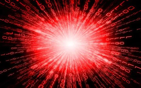 Red binary code - matrix style background Stock Illustration