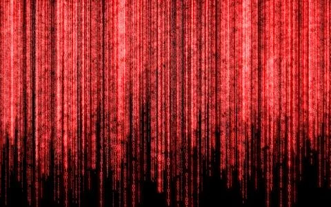 Red binary code - matrix style background イラスト素材