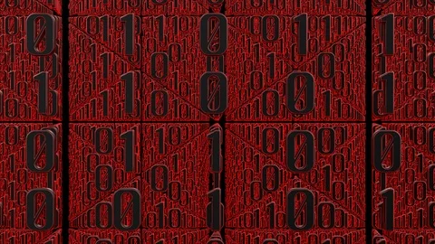 Red binary code moves right to left Stock Footage 101493478