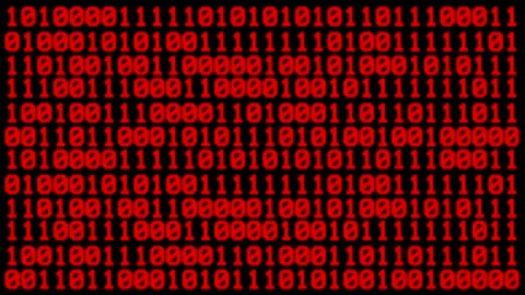 Red binary code numbers technology Video stock 161283269