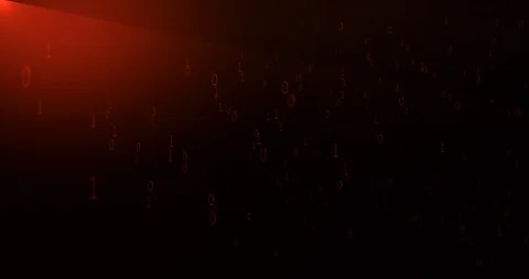 Red Binary code scrolling through digital landscape Stock Footage 114997174