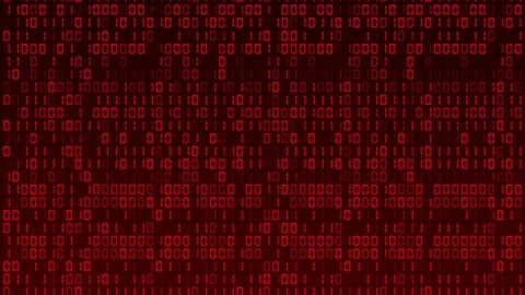 Red binary code scrolling vertically Stockbeeldmateriaal 115091756