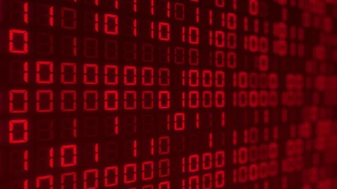 Red binary code scrolling vertically Stock Footage 115091919