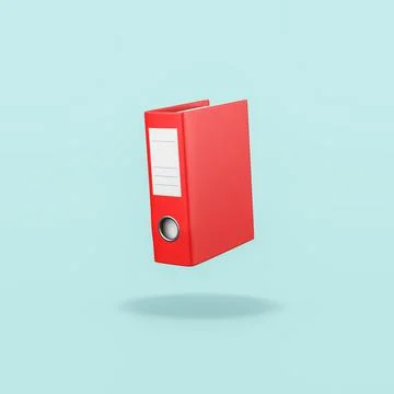 Red Binder on Blue Background Stock Illustration