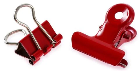 Red binder clips Stock Photos