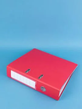 Red Binder File Folder, close up. brand identity design set mockup: folder, b Stock Photos