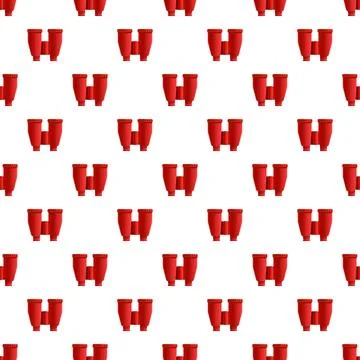 Red binoculars creating a seamless observation equipment pattern Stock Illustration