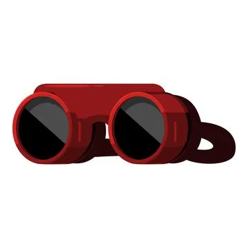 Red binoculars enhancing vision and exploration Stock Illustration