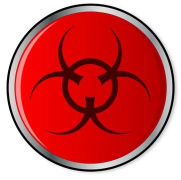Red Bio Hazard Emergency Button Stock Illustration