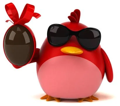 Red bird - 3D Illustration Illustrazione stock