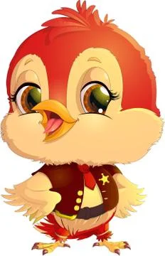 Red bird Sheriff Stock Illustration