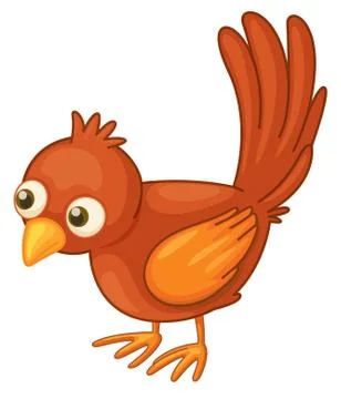 Red bird on white Stock Illustration