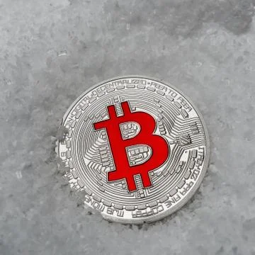 Red bitcoin coin Stock Photos