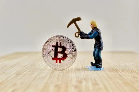 Red bitcoin mining Foto stock