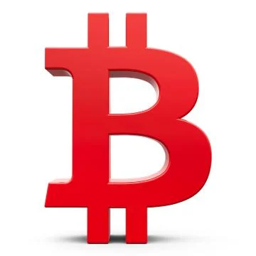 Red bitcoin sign Stock Illustration