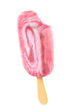 Red bited popsicle Stock Photos