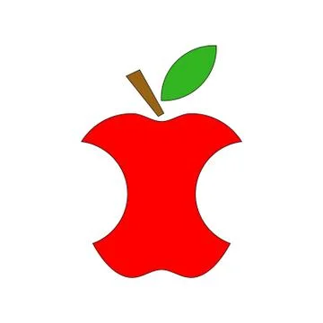 Red, bitten apple Stock Illustration