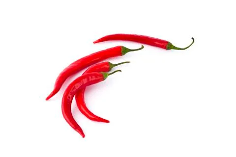 Red bitter pepper on a white background Stock Photos