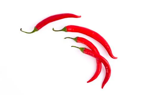 Red bitter pepper on a white background Foto stock