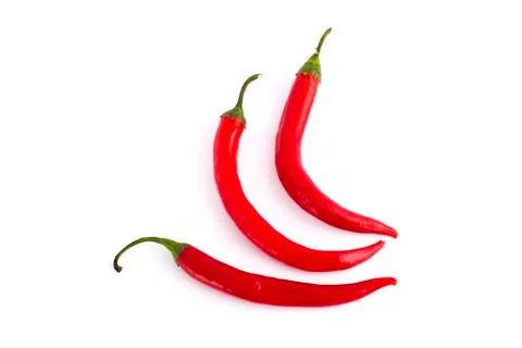 Red bitter pepper on a white background Stock Photos
