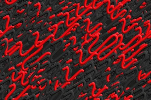 Red Black Abstract 3D Objects Seamless Pattern Иллюстрация
