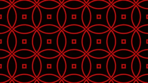 Red on Black Abstract Glowing Circular Patterns Background VJ Loop Animation Stock Footage 246002522