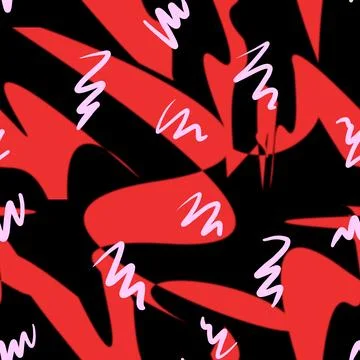 Red, black abstract seamless pattern Stock Illustration